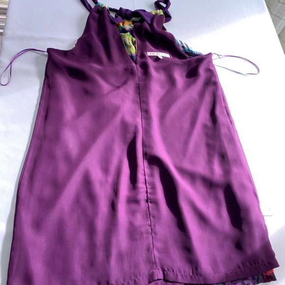 Trina Turk silk halter shift. Fully adjustable tie back. Fully lined. Multicolor - Picture 11 of 14